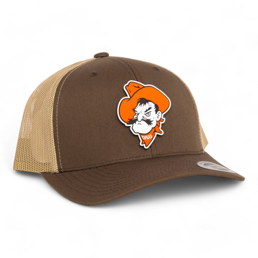 OSU Cowboys Pistol Pete 3D YP Snapback Trucker Hat- Brown/ Tan