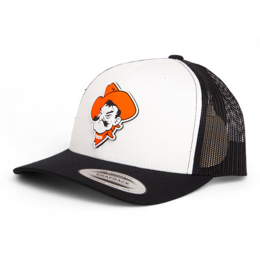 OSU Cowboys Pistol Pete 3D YP Snapback Trucker Hat- White/ Black