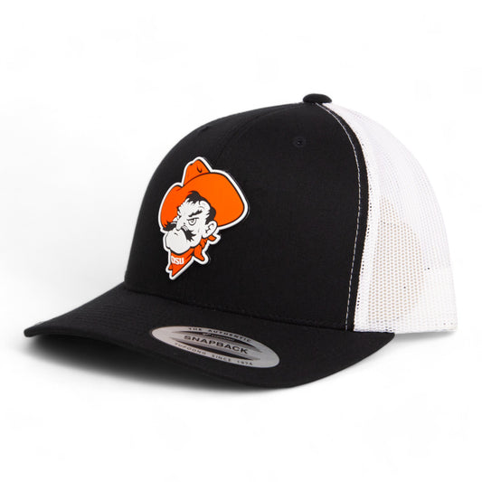 OSU Cowboys Pistol Pete 3D YP Snapback Trucker Hat- Black/ White