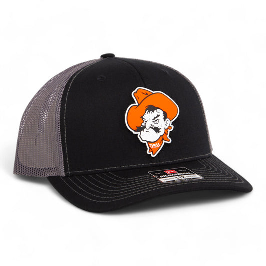 OSU Cowboys Pistol Pete 3D Snapback Trucker Hat- Black/ Charcoal