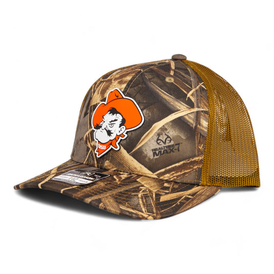 OSU Cowboys Pistol Pete 3D Snapback Trucker Hat- Realtree Max 7/ Buck