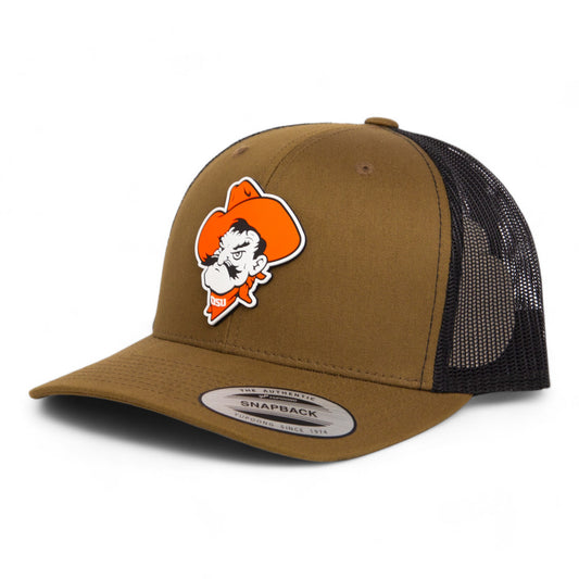 OSU Cowboys Pistol Pete 3D YP Snapback Trucker Hat- Coyote/ Black