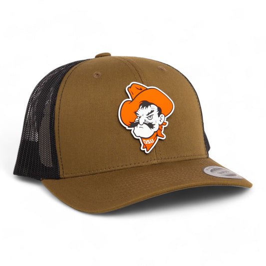 OSU Cowboys Pistol Pete 3D YP Snapback Trucker Hat- Coyote/ Black