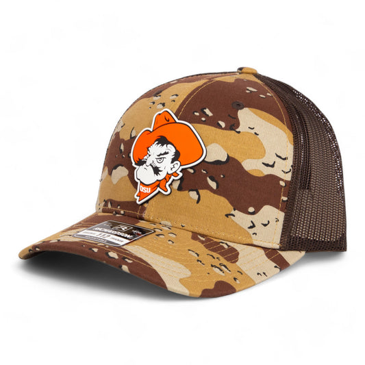 OSU Cowboys Pistol Pete 3D Snapback Trucker Hat- Desert Camo/ Brown