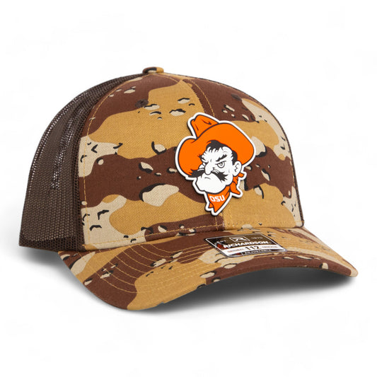 OSU Cowboys Pistol Pete 3D Snapback Trucker Hat- Desert Camo/ Brown