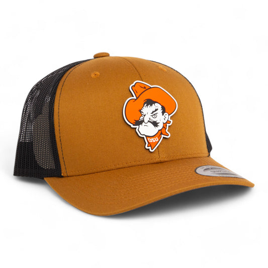 OSU Cowboys Pistol Pete 3D YP Snapback Trucker Hat- Caramel/ Black