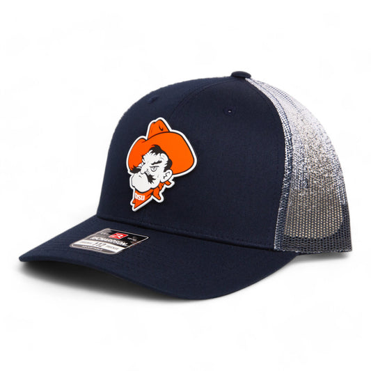 OSU Cowboys Pistol Pete 3D Snapback Trucker Hat- Navy Fade