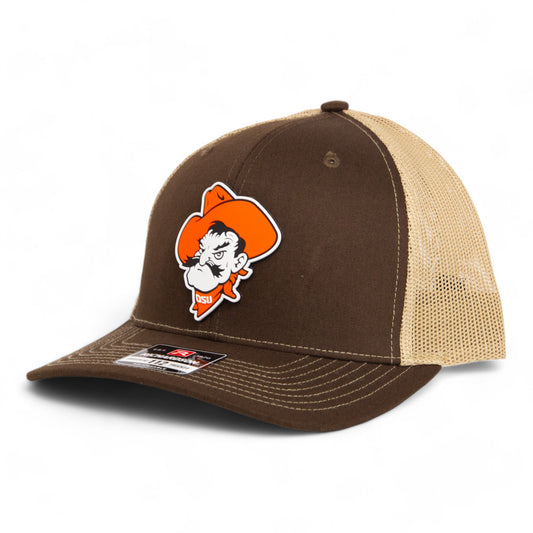 OSU Cowboys Pistol Pete 3D Snapback Trucker Hat- Brown/ Tan