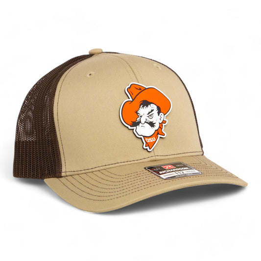 OSU Cowboys Pistol Pete 3D Snapback Trucker Hat- Tan/ Coffee