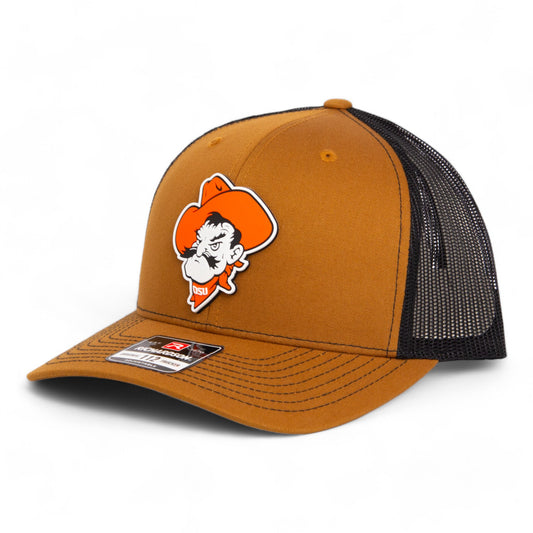 OSU Cowboys Pistol Pete 3D Snapback Trucker Hat- Caramel/ Black