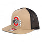 Ohio State Buckeyes 3D Wool Blend Flat Bill Hat- Tan/ Black