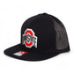 Ohio State Buckeyes 3D Wool Blend Flat Bill Hat- Black