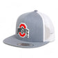 Ohio State Buckeyes 3D YP Snapback Flat Bill Trucker Hat- Heather Grey/ White