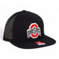 Ohio State Buckeyes 3D Wool Blend Flat Bill Hat- Black