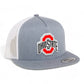 Ohio State Buckeyes 3D YP Snapback Flat Bill Trucker Hat- Heather Grey/ White