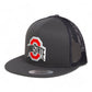 Ohio State Buckeyes 3D YP Snapback Flat Bill Trucker Hat- Charcoal/ Black