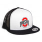 Ohio State Buckeyes 3D YP Snapback Flat Bill Trucker Hat- White/ Black