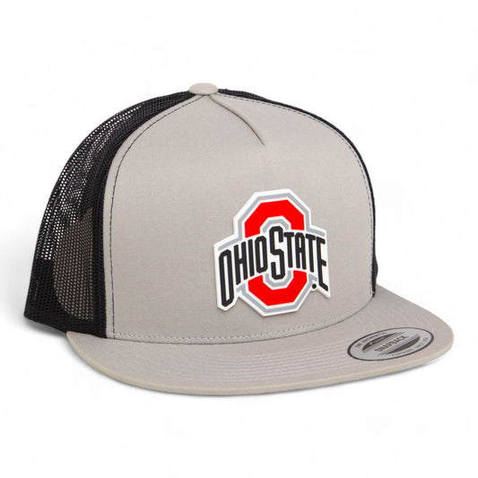 Ohio State Buckeyes 3D YP Snapback Flat Bill Trucker Hat- Silver/ Black