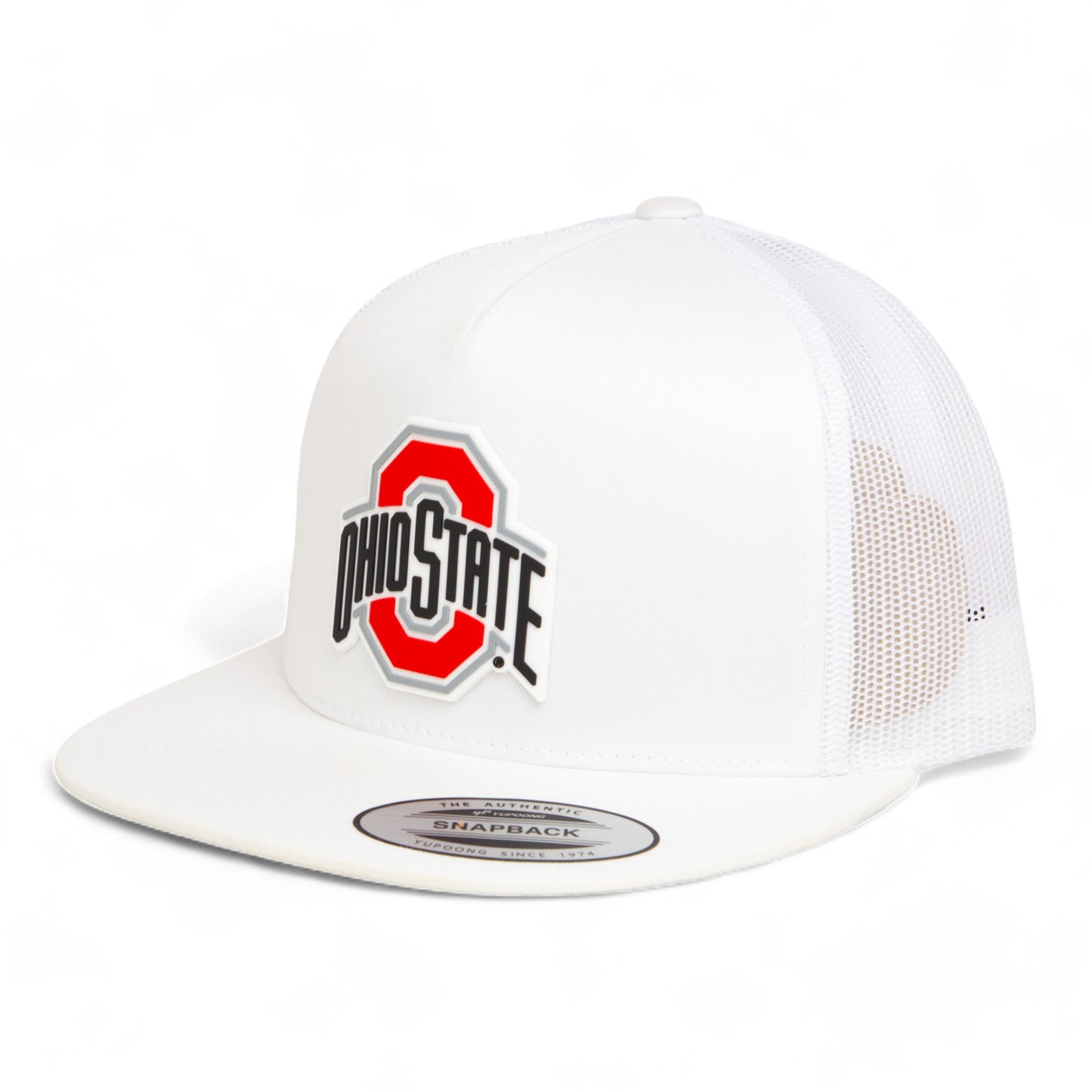 Ohio State Buckeyes 3D YP Snapback Flat Bill Trucker Hat- White