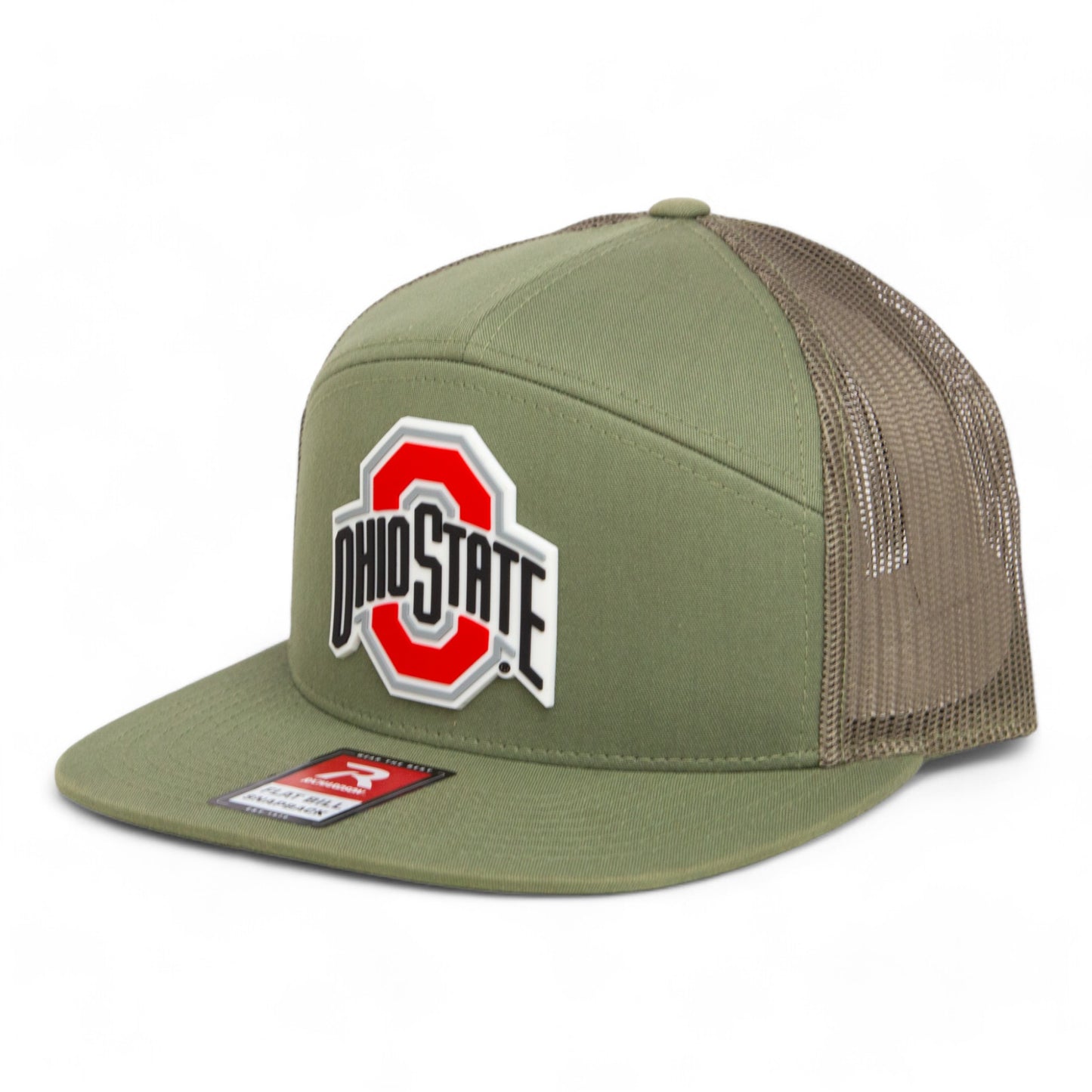 Ohio State Buckeyes 3D Snapback Seven-Panel Flat Bill Trucker Hat- Loden Green