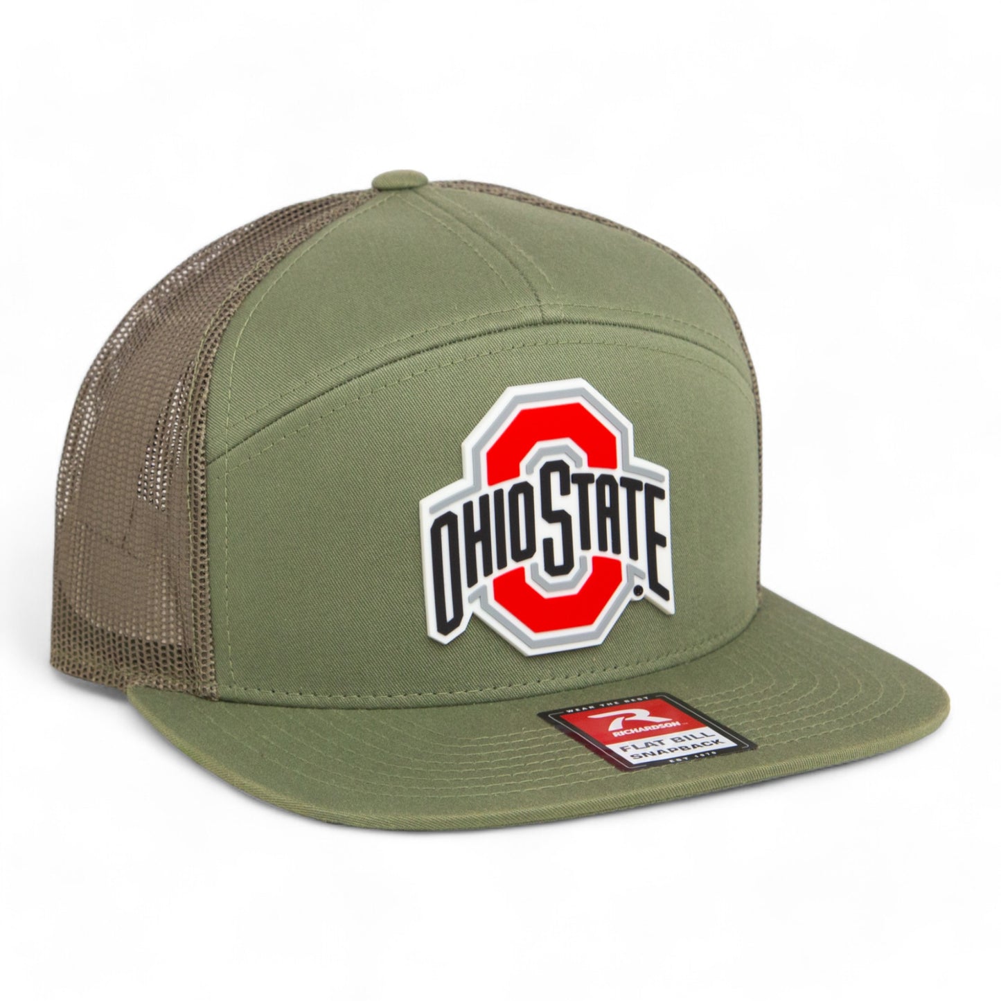 Ohio State Buckeyes 3D Snapback Seven-Panel Flat Bill Trucker Hat- Loden Green