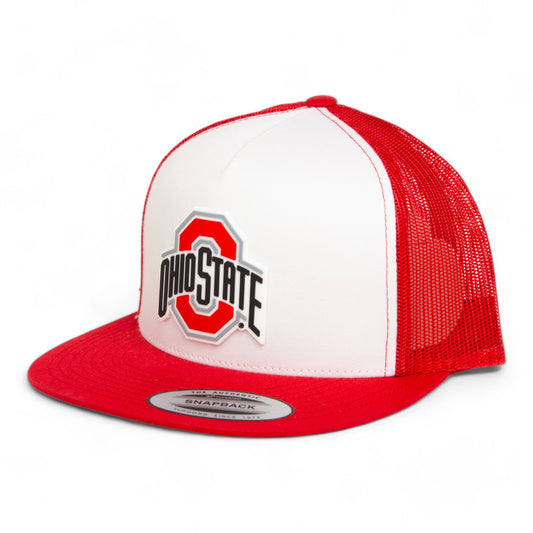 Ohio State Buckeyes 3D YP Snapback Flat Bill Trucker Hat- White/ Red