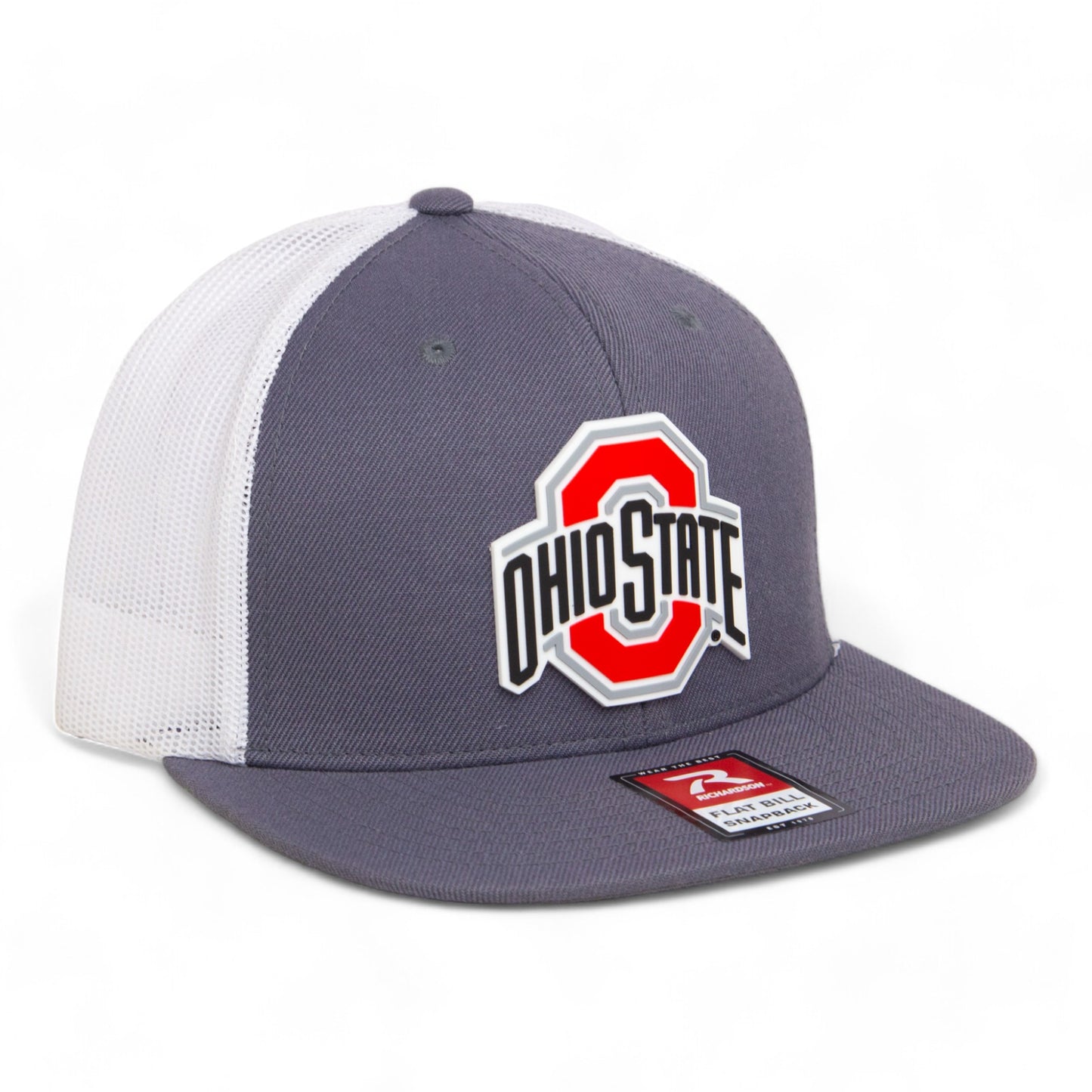 Ohio State Buckeyes 3D Wool Blend Flat Bill Hat- Charcoal/ White