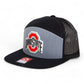 Ohio State Buckeyes 3D Snapback Seven-Panel Flat Bill Trucker Hat- Heather Grey/ Black