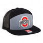 Ohio State Buckeyes 3D Snapback Seven-Panel Flat Bill Trucker Hat- Heather Grey/ Black