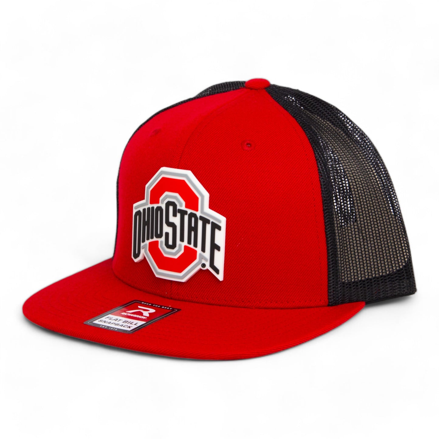 Ohio State Buckeyes 3D Wool Blend Flat Bill Hat- Red/ Black