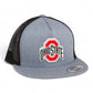 Ohio State Buckeyes 3D YP Snapback Flat Bill Trucker Hat- Heather Grey/ Black