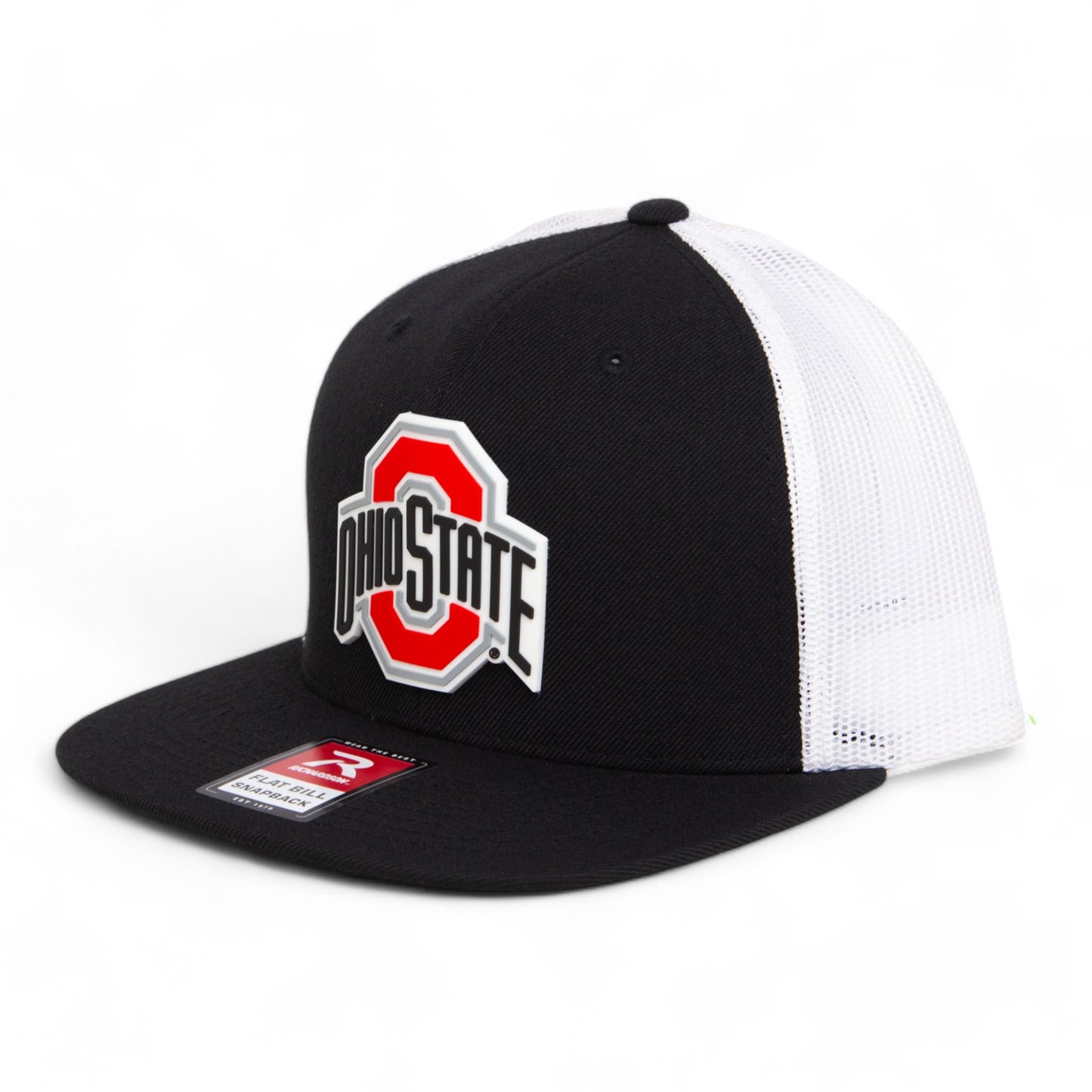 Ohio State Buckeyes 3D Wool Blend Flat Bill Hat- Black/ White