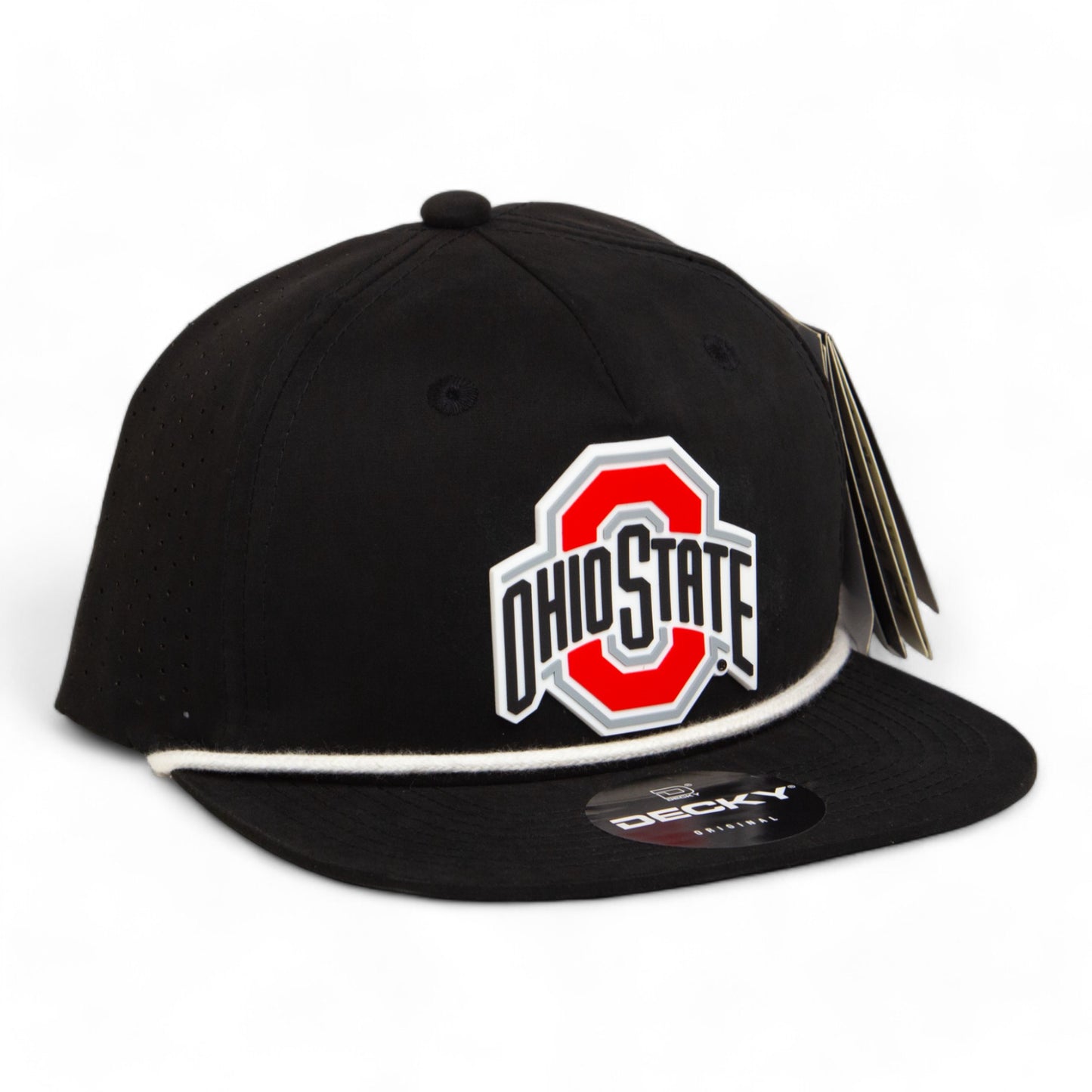 Ohio State Buckeyes 3D Perforated Rope Hat- Black/ White