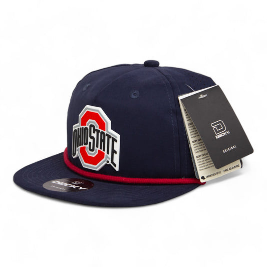 Ohio State Buckeyes 3D Perforated Rope Hat- Navy/ Red