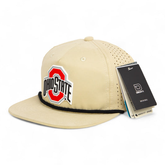 Ohio State Buckeyes 3D Perforated Rope Hat- Birch/ Black