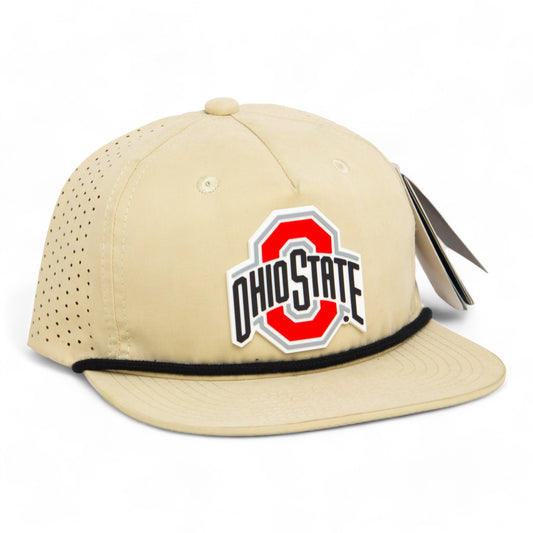 Ohio State Buckeyes 3D Perforated Rope Hat- Birch/ Black