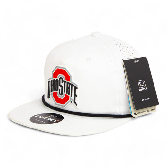 Ohio State Buckeyes 3D Perforated Rope Hat- White/ Black