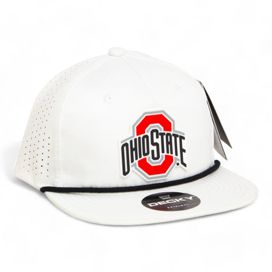 Ohio State Buckeyes 3D Perforated Rope Hat- White/ Black