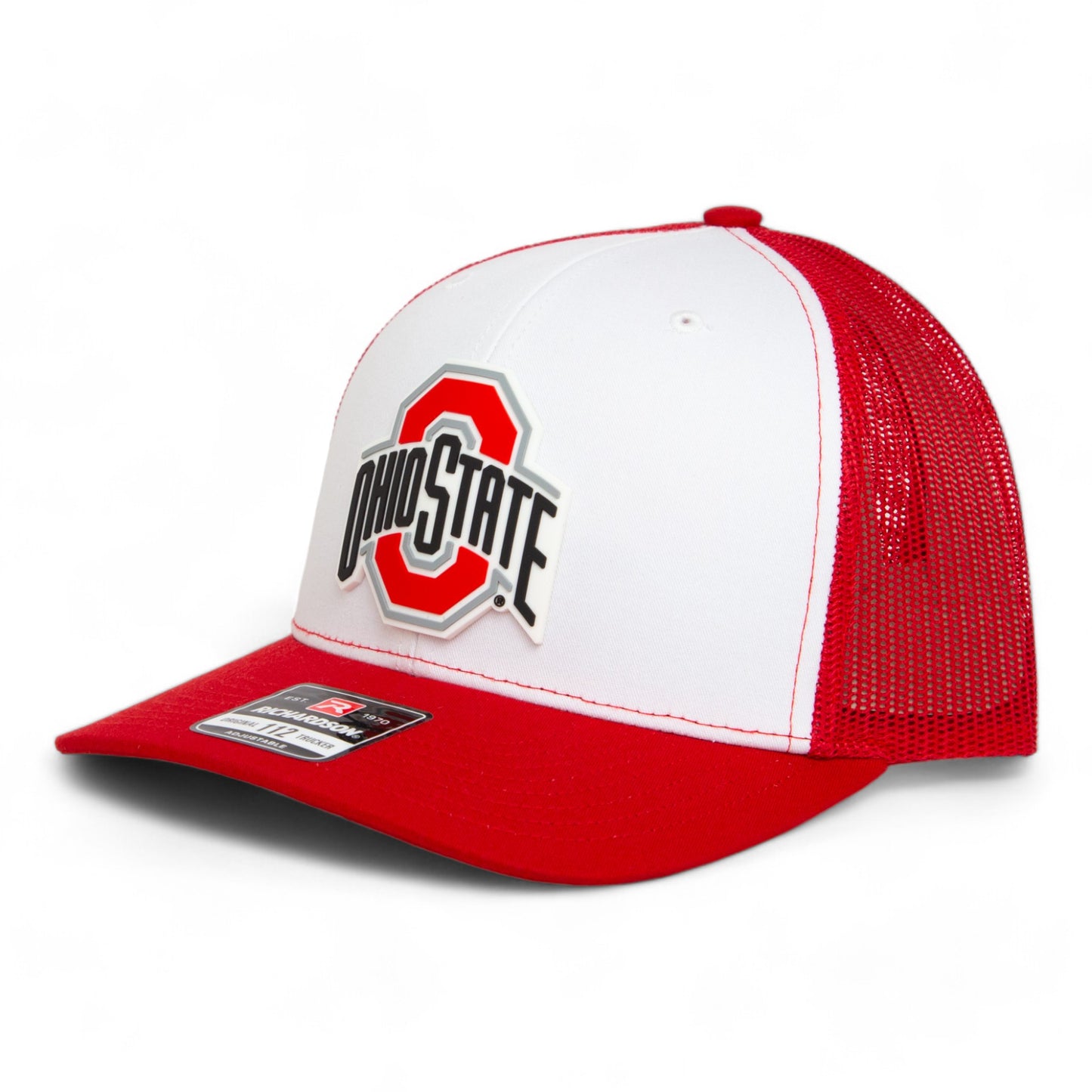 Ohio State Buckeyes 3D Snapback Trucker Hat- White/ Red