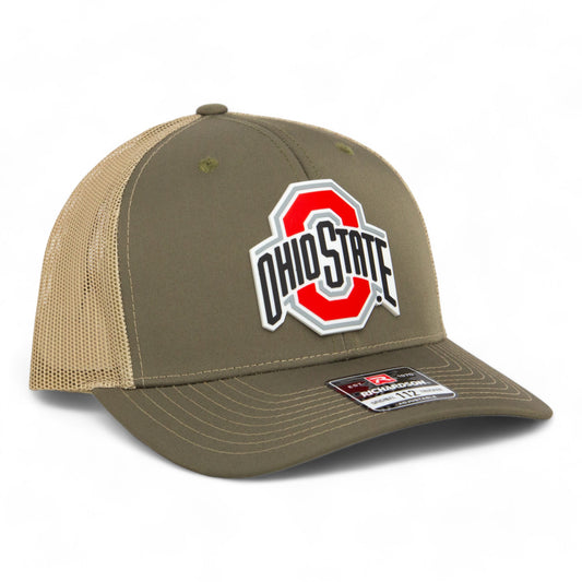 Ohio State Buckeyes 3D Snapback Trucker Hat- Loden/ Tan