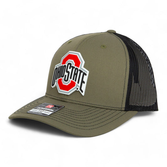 Ohio State Buckeyes 3D Snapback Trucker Hat- Loden/ Black