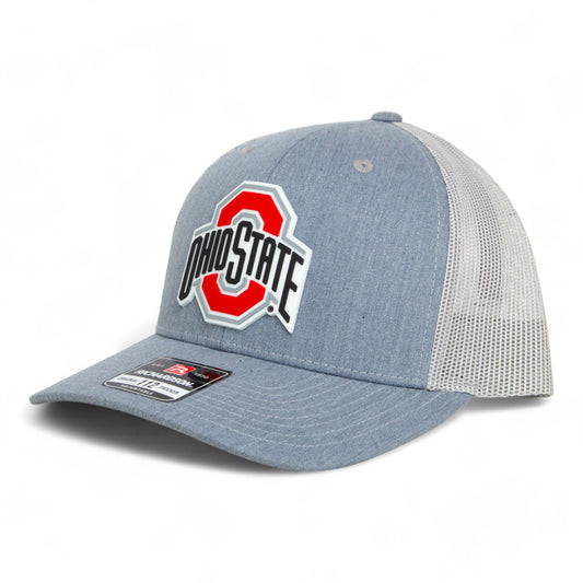 Ohio State Buckeyes 3D Snapback Trucker Hat- Heather Grey/ Light Grey