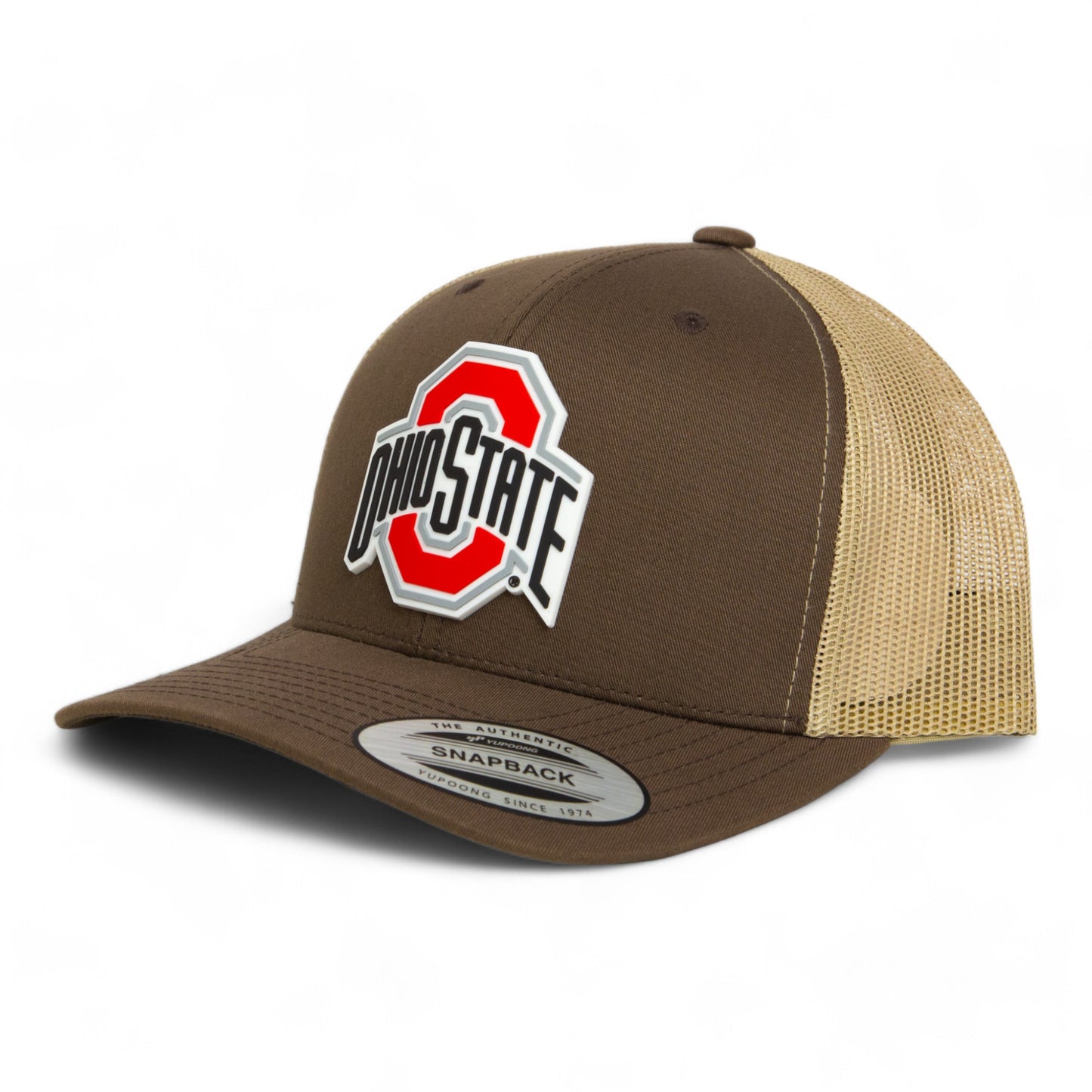 Ohio State Buckeyes 3D YP Snapback Trucker Hat- Brown/ Tan