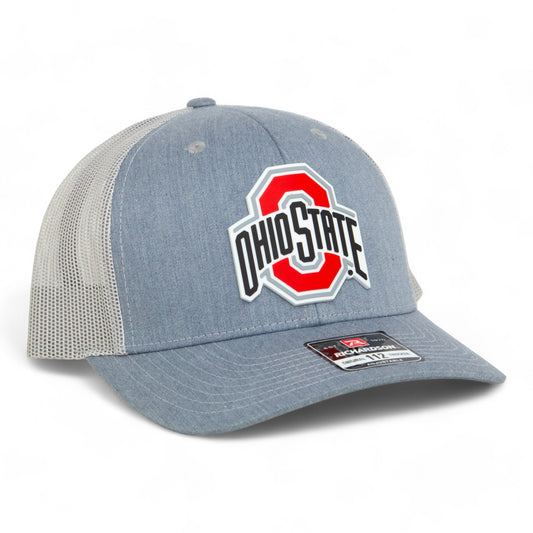 Ohio State Buckeyes 3D Snapback Trucker Hat- Heather Grey/ Light Grey