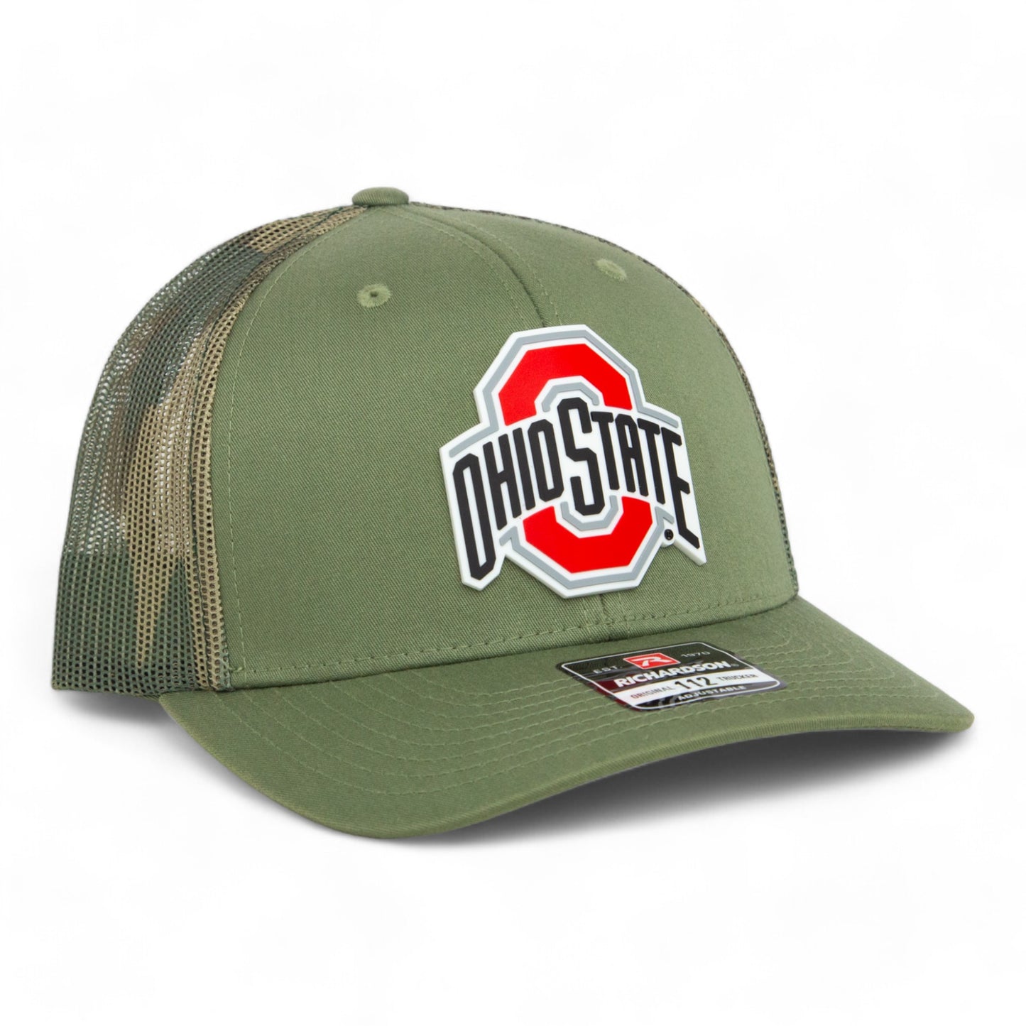 Ohio State Buckeyes 3D Snapback Trucker Hat- Loden/ Green Camo