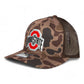 Ohio State Buckeyes 3D Snapback Trucker Hat- Bark Duck Camo/ Brown