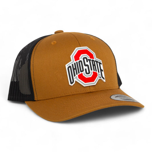 Ohio State Buckeyes 3D YP Snapback Trucker Hat- Caramel/ Black