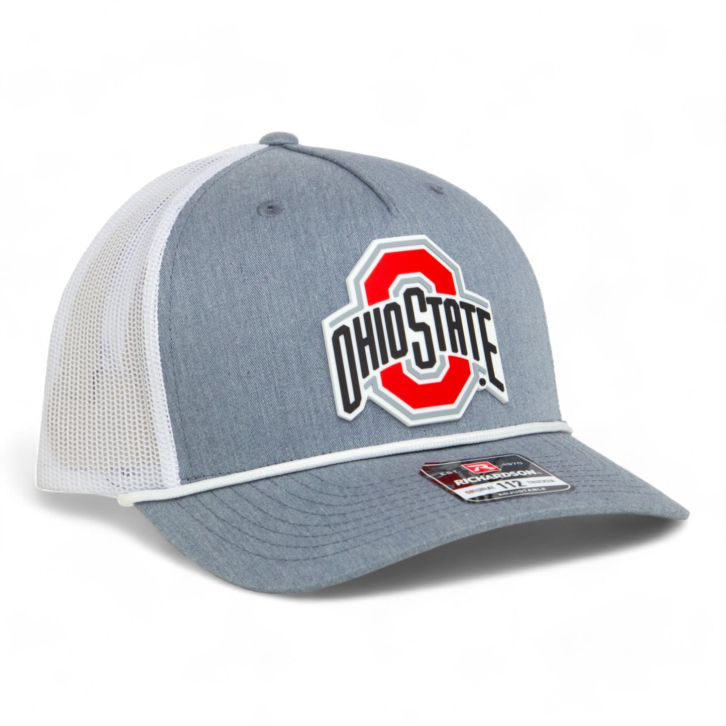 Ohio State Buckeyes 3D Snapback Trucker Rope Hat- Heather Grey/ White