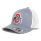 Ohio State Buckeyes 3D YP Snapback Trucker Hat- Heather Grey/ White