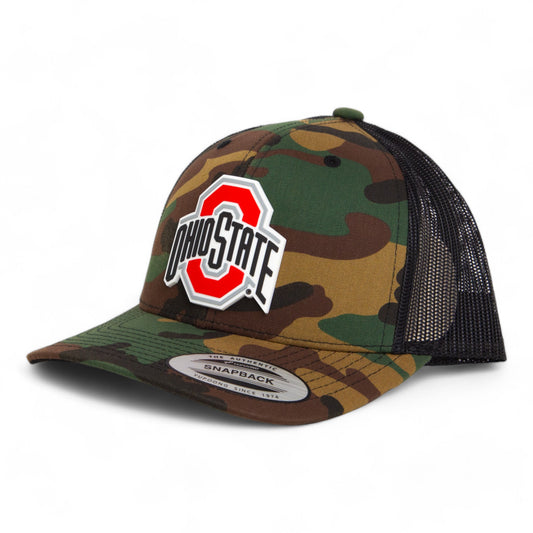 Ohio State Buckeyes 3D YP Snapback Trucker Hat- Army Camo/ Black